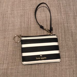 Kate spade black white wristlet card holder NEW!